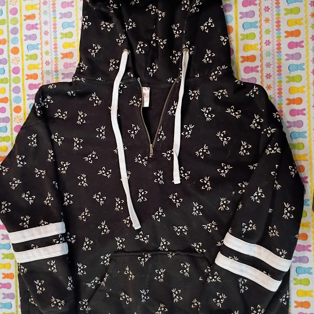 No Boundaries Black Hoodie with White Patterns